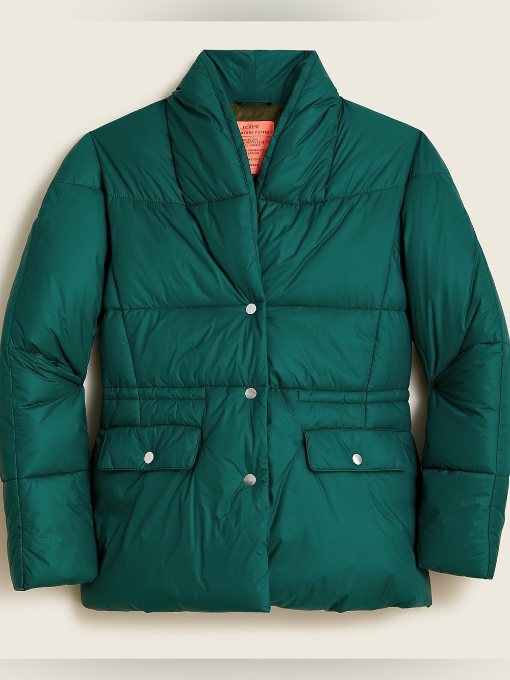 J Crew Alps puffer jacket with PrimaLoft® in Dark Spruce Size XS